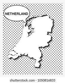 Pop art map of netherlands