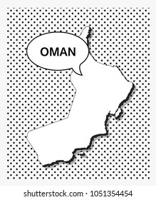 Pop art map of oman