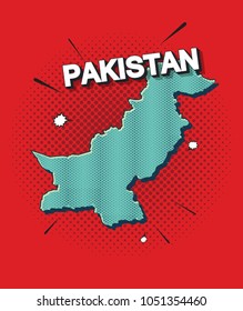 Pop art map of pakistan