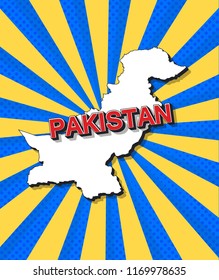 Pop art map of pakistan