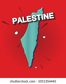 Pop art map of palestine