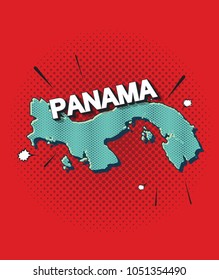 Pop art map of panama