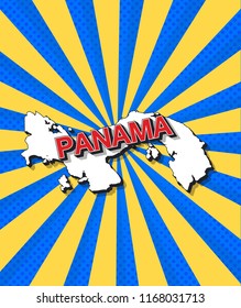 Pop art map of panama