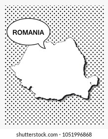 Pop art map of romania