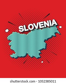 Pop art map of slovenia