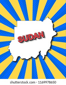 Pop art map of sudan