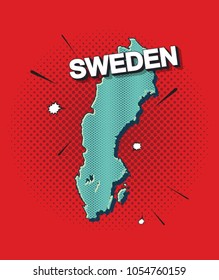 Pop art map of sweden