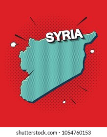 Pop art map of syria