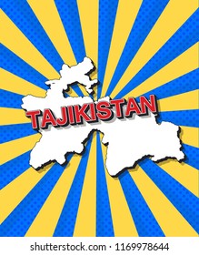 Pop art map of tajikistan