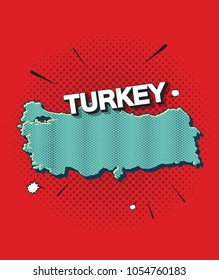 Pop art map of turkey