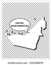 Pop art map of united ArabEmirates