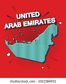 Pop art map of united ArabEmirates