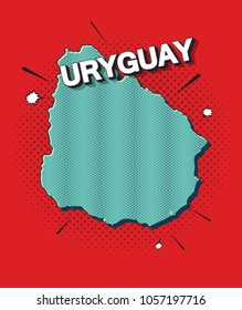 Pop art map of uruguay