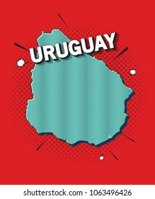 Pop art map of uruguay
