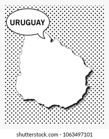 Pop art map of uruguay