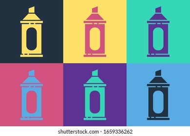 Pop art Marker pen icon isolated on color background.  Vector Illustration