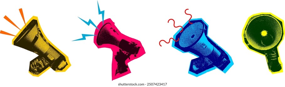 Pop Art Megaphone Cut Out Vector