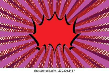 elemento de cuadro de mensaje de arte pop con fondo de explosión solar, ilustración de arte vectorial