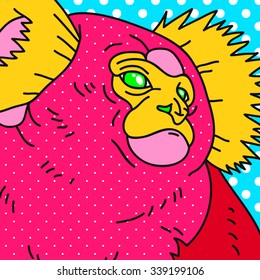 Pop art monkey. Vector illustration