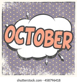 pop art months background, illustration in vector format