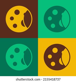 Pop art Moon phases icon isolated on color background.  Vector