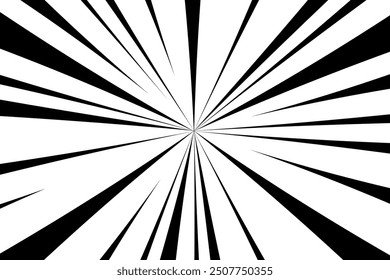 Pop art motion rays, high speed comic book lines background. Comic zoom lines backdrop