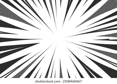 Pop-Art-Motion-Strahlen, High-Speed-Comic-Linien Hintergrund. Comic-Zoomlinien, Hintergrund