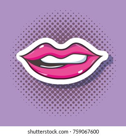 pop art mouth patch design