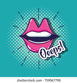 pop art mouth patch design