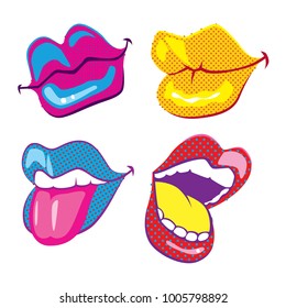 pop art mouth, vector