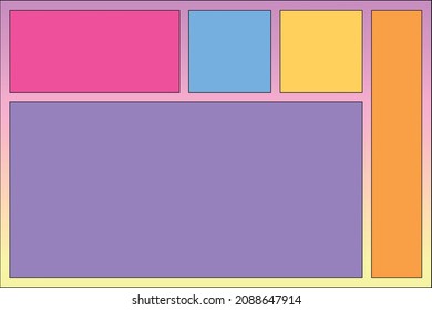 Pop art multicolored scalable frame
