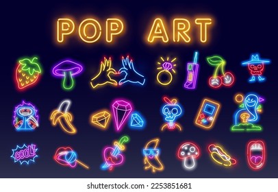Pop art neon landing