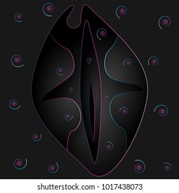 Pop art neon and shadow vector illustration