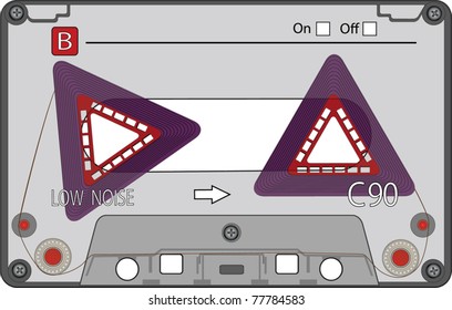 Pop art. New Design of an Audio Cassette Tape . EPS 10