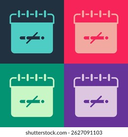 Pop art No smoking days icon isolated on color background. Concept of no smoking and world no tobacco day.  Vector