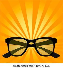 Pop art object for sight, sunglasses, glasses. Retro vector illustration. Comic book style imitation. oculist