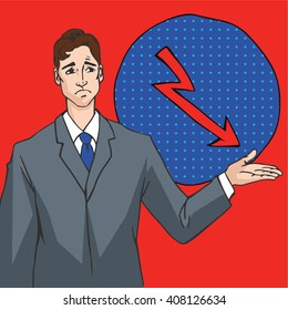 Pop art office comic style vector Illustration