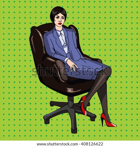 Pop art office comic style vector Illustration