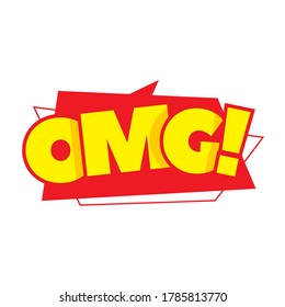 Pop Art OMG speech bubble on White. Vector colorful illustration 