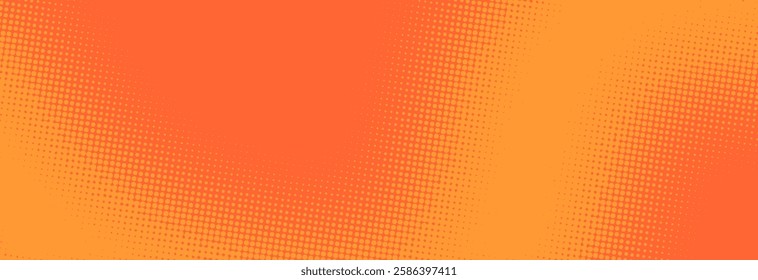 Pop art orange background with halftone patterns in comic book style, vector illustration EPS10