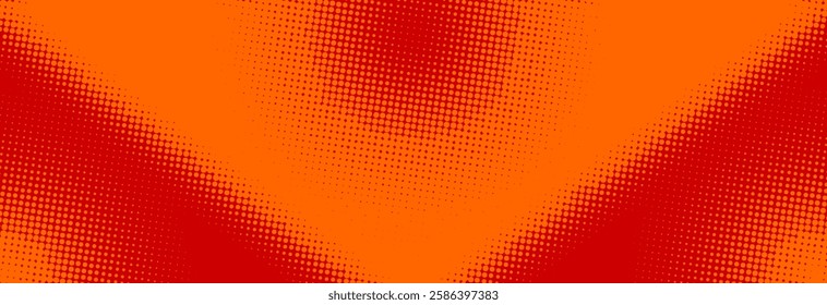 Pop art orange and red background with halftone patterns in comic book style, vector illustration EPS10
