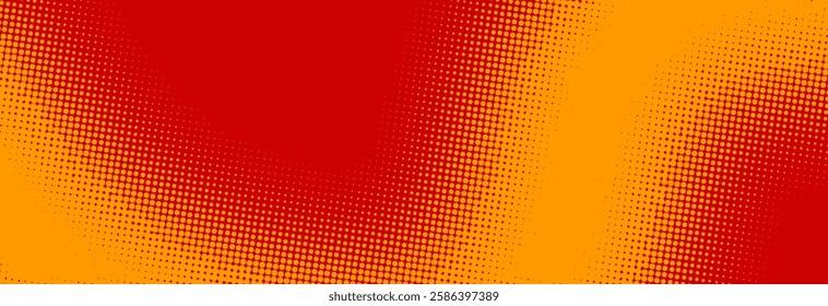 Pop art orange and yellow background with halftone patterns in comic book style, vector illustration EPS10