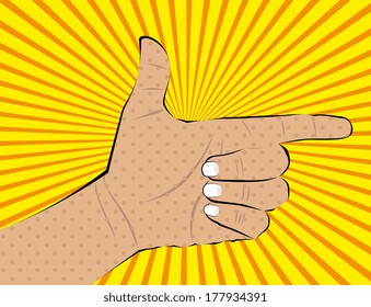 pop art   over  grunge  background vector illustration
