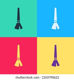 Pop art Paint brush icon isolated on color background.  Vector Illustration