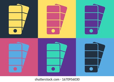 Pop art Palette icon isolated on color background.  Vector Illustration