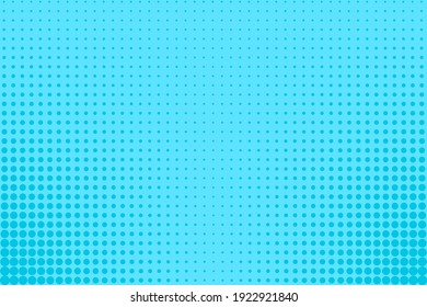 Pop art pattern. Halftone comic background with dots. Blue print with half tone effect. Cartoon retro texture. Vector illustration. Abstract modern duotone backdrop.