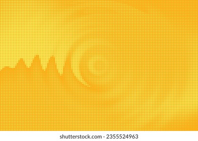 Pop art pattern. Halftone comic background. Yellow dotted print. Cartoon retro style texture. Duo tone wallpaper with half tone effect. Gradient design. Anime banner.