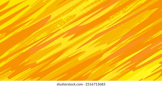 Pop art pattern. Halftone comic background. Yellow dotted print. Cartoon retro texture. Vector illustration. Duotone wallpaper with half tone effect. Gradient design. Anime banner.