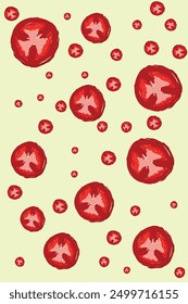 Pop Art Muster aus handgezeichneten ​​ Tomaten, Vektorgrafik, für Tapete, Packpapier und Wanddekoration
