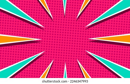 pop art pink background Cartoon comic book illustration drawing